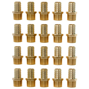LTWFITTING Brass Barb Fitting Coupler/Connector 3/4-Inch Hose ID x 3/4-Inch Male NPT Gas(Pack of 20)